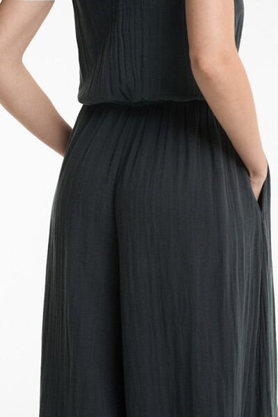 Oysho Long 100% cotton wide leg balloon jumpsuit