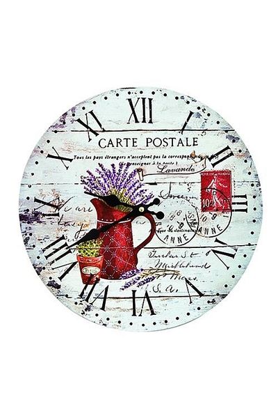 Bizzotto Wall Clock Wooden Lavander White ø34