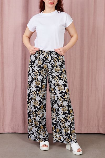 DPARİS Floral Patterned Wide Leg Trousers