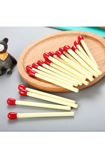 minzoo Kibrit Şekilli Tükenmez Kalem 10’lu Set – Dekoratif Kalem | Ilginç Tas...