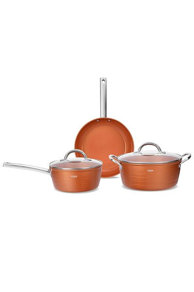 Zass Gourmet Zg-acs 04 Non-stick Pressure-cast Aluminum Cookware Set,
