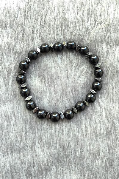 Chavin Elastic Natural Onyx Stone Men's Bracelet Ey19