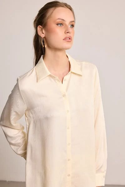 Gusto G Patterned Monogram Shirt - Ecru
