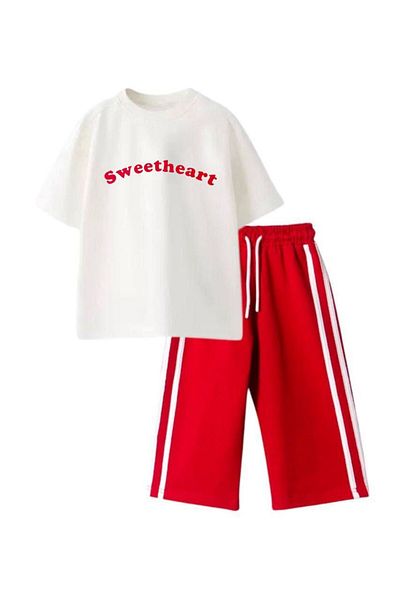 GAist Kids Baby Girls' Written T-Shirt Striped Pants Top and Bottom Set