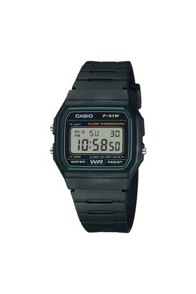 Casio ساعة كاسيو الرقمية للجنسين بمينا أسود - F-91W-3DG