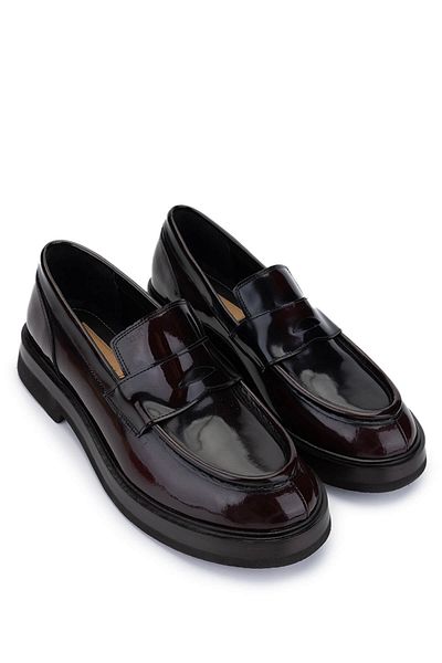 Tamer Tanca Men's Genuine Leather Claret Red Loafer Shoes