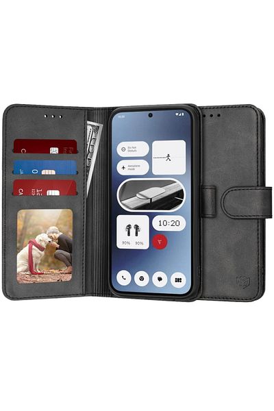 SKYDDAR INNOVATION Case for Nothing Phone (2a) / Phone (2a) Plus, Diary Book, Inner Wallet, Black, sticker set