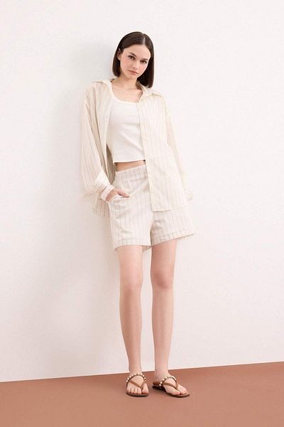 DeFacto Μακρυμάνικο πουκάμισο Oversize Wide Fit Modal F0914AX25SM