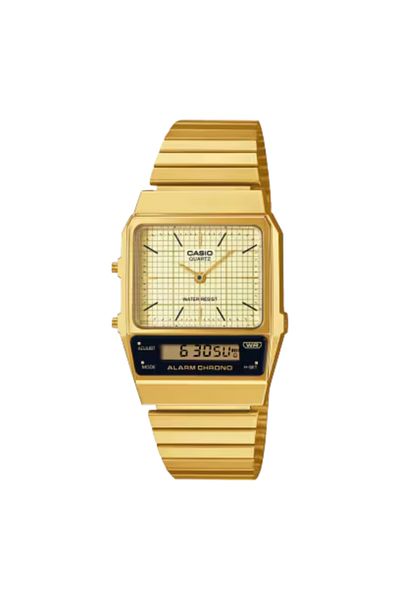Casio ساعة كاسيو للرجال، أنالوج ورقمية، بمينا ذهبي - AQ-800EG-9ADF