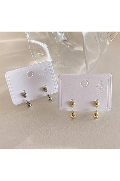 İnci Damla Tasarımlı Minimal Çelik Küpe