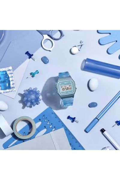 Casio ساعة كاسيو الرقمية للجنسين بمينا رمادي - F-91WS-2DF