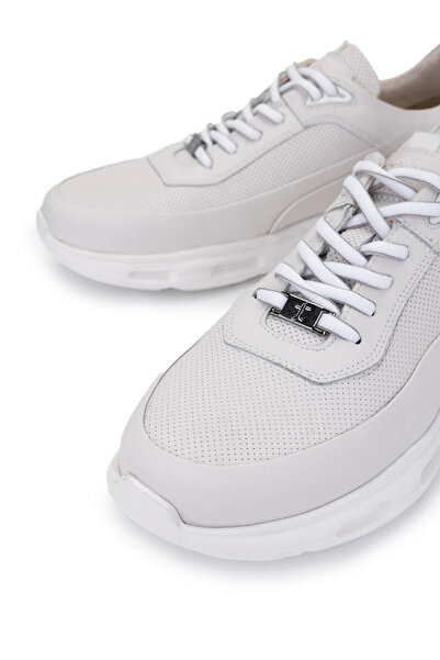 Tamer Tanca Men's Genuine Leather Off-White Sneakers & Sports Shoes