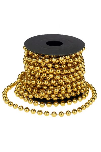 OEM Garland-type bead string for decoration, 5 m, diameter 5 mm, plastic, gold