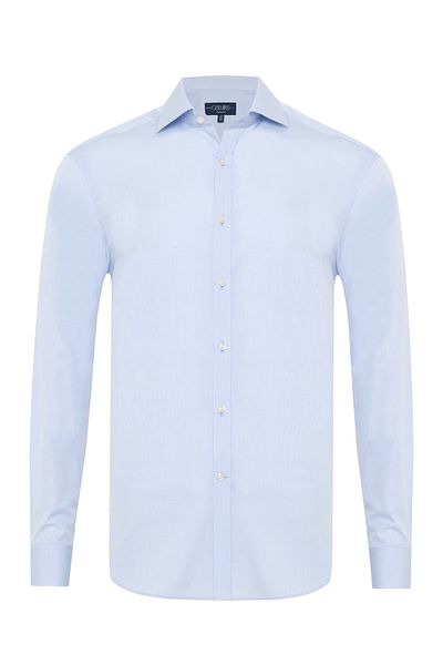 Germirli Blue Italian Collar Tailor Fit Cotton Exclusive Shirt