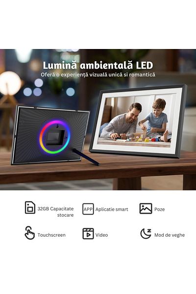 LUVLU WiFi Digital Photo Frame, 10.1'' IPS HD Touch Screen, Android 6, 1GB RAM, Ambient Light, 32GB Memory