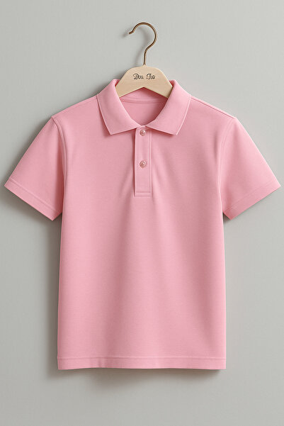 nacar çarşı Unisex Παιδικό μπλουζάκι πόλο με κοντό μανίκι ροζ σχολικό μπλουζάκι