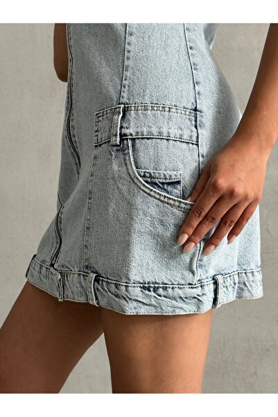 Miss Prova Λεπτομερές τζιν ρούχο με φερμουάρ Pocket MISSELB3452