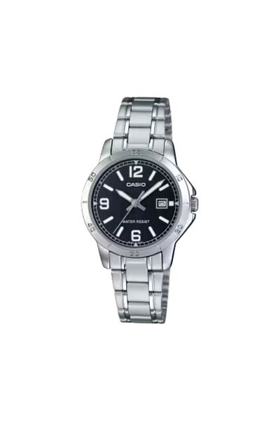 Casio ساعة كاسيو النسائية التناظرية بمينا أسود - LTP-V004D-1B2UDF