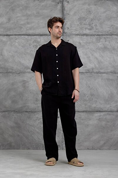 NOMARC Black Nmrc Muslin Short Sleeve Oversize Shirt