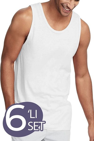 Hipatya Strappy Cotton White Men's Undershirt