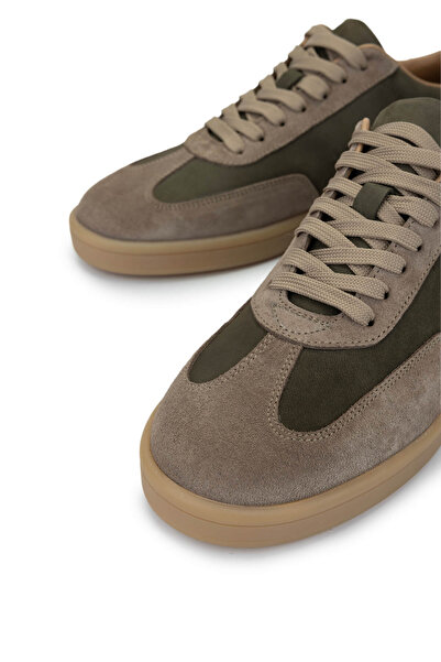 Tamer Tanca Men's Genuine Leather Khaki Sneakers & Sports Shoes