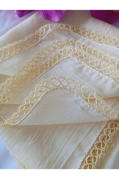 Pervin Ablacım Lemon Yellow Chiffon 4 Sides Shuttle Made Scarf