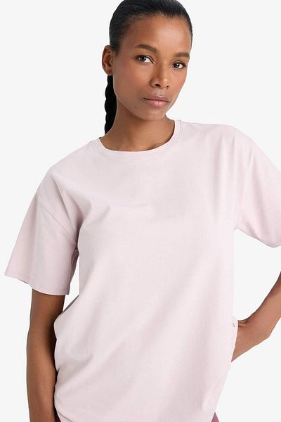 DeFacto Fit Comfort Fit Crew Neck Basic Solid Sportsman κοντομάνικο μπλουζάκι E3494ax25sm