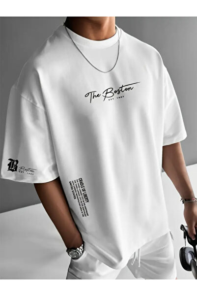 Keywest Tricou oversize unisex de mărime mare Boston Written