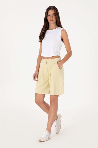 U.S. Polo Assn. Women's Light Khaki Modal Blended Knitted Shorts 50299870-Vr183