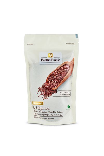 Earth s Finest Earth's Finest Organic Red Quinoa - 340g | 100% Raw & High in Fiber | Gluten-Free, Wholegrain, Vegan