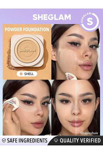 SHEGLAM Skin-Focus High Coverage Powder Foundation-Shell
