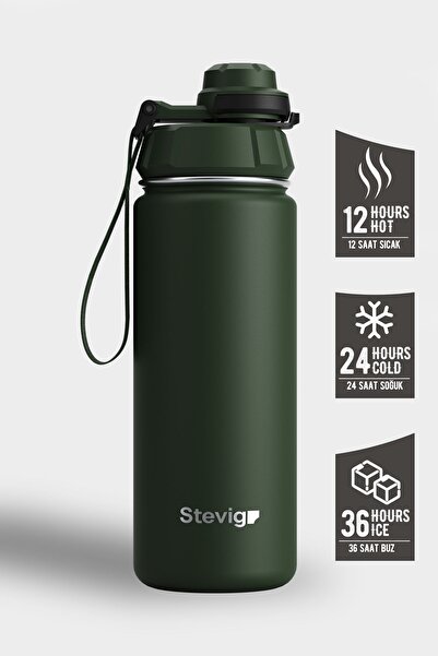 Stevig 1 Hand Leak-proof Sızdırmaz Çelik Termos 500 ml Green St-208