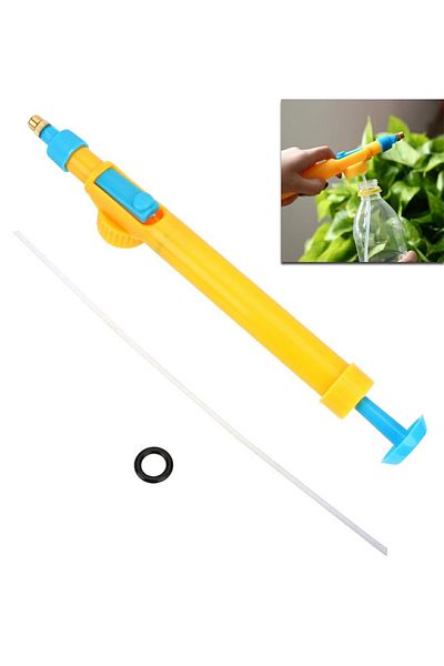 OEM Manual sprayer for PET bottles, 28.5 cm, yellow