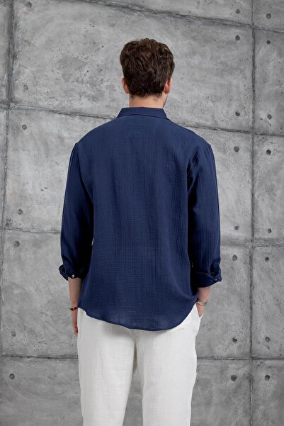 NOMARC Синя Nmrc муслінова сорочка оверсайз