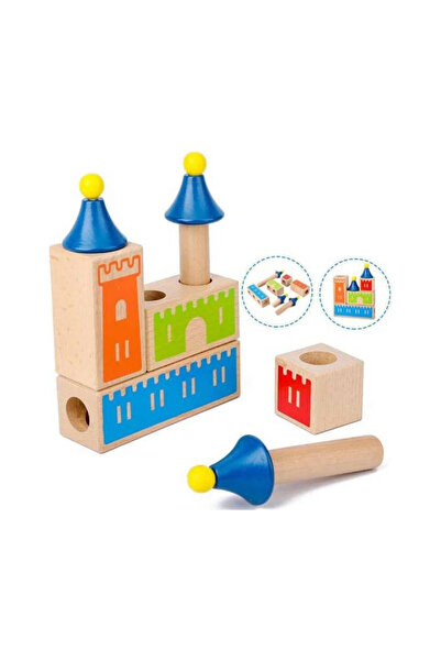 rexa لعبة ألغاز مكعبات البناء الخشبية من قلعة سندس، تدريب على الذكاء، تنمية م...