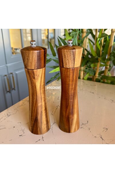 DGCHOME Akasya 2 Li Tuz Karabiber Öğütücü Değirmen