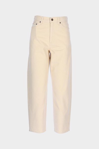 CROSS JEANS Ariana Ecru High Waist Zippered Mom Jean Trousers C 4525-190