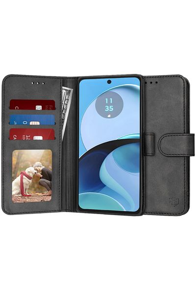 SKYDDAR INNOVATION Case for Motorola Moto G14, Diary Book, book type, with Inner Wallet, Black, sticker set