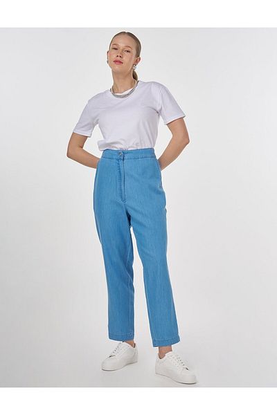 Kayra Relaxed Cut Lyocell Trousers Ice Blue