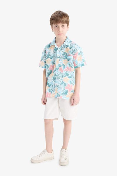 DeFacto Cămașă cu mânecă scurtă din bumbac cu model polo pentru băiat oversize E6653A825HS