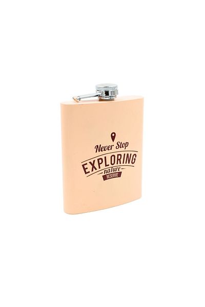 Gift Design Stainless steel bottle, Never Stop Exploring message, 270 ml