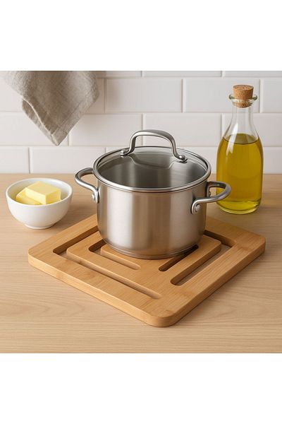 Excellent Houseware Bamboo Hot Pot Stand – 20x20x1 cm, Excellent Houseware