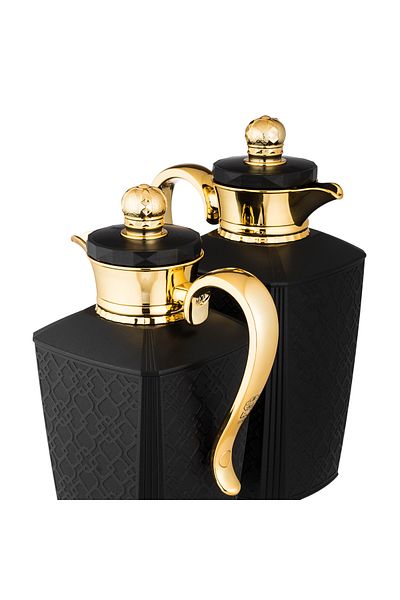 ALSAIF Saif Tina Thermos Set, Insulated for Tea and Coffee, 2 Pieces, 0.7/1.0 Liter, Matte Black