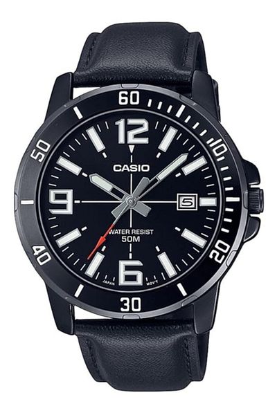 Casio Men's Analog Black Dial Watch - MTP-VD01BL-1BVUDF
