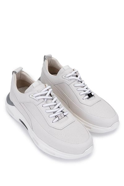Tamer Tanca Men's Genuine Leather Off-White Sneakers & Sports Shoes