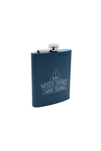 Gift Design Stainless steel bottle, Mixed Drinks About Feelings message, 270 ml