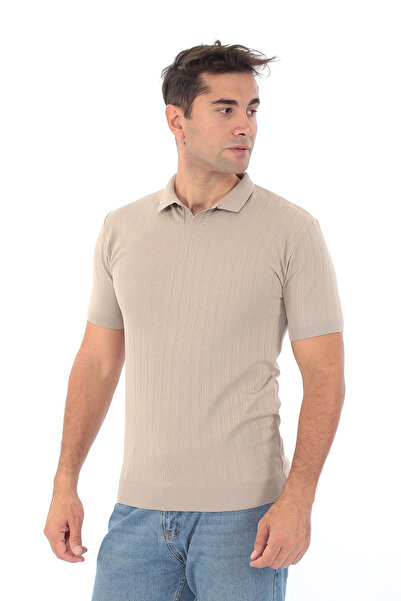monox Tricou pentru bărbați, cu gât polo, sport, tricotaj de vară