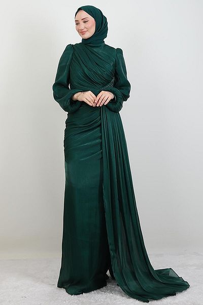 GİYZAMİLA Βραδινό φόρεμα Lorea Stone Emerald