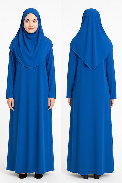ZEHRANAZ NAMAZ ELBİSESİ Prayer Dress (Saks Blue)