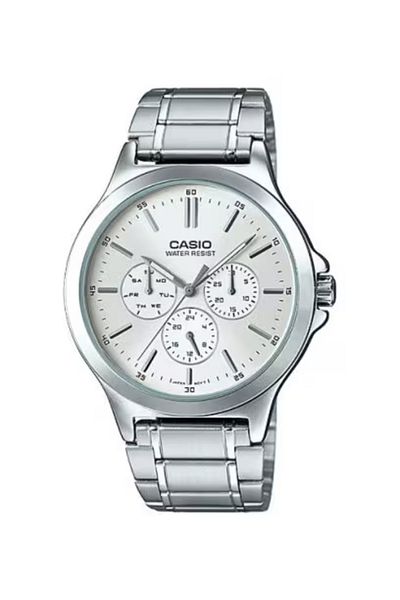 Casio ساعة كاسيو للرجال بمينا أبيض تناظرية - MTP-V300D-7A